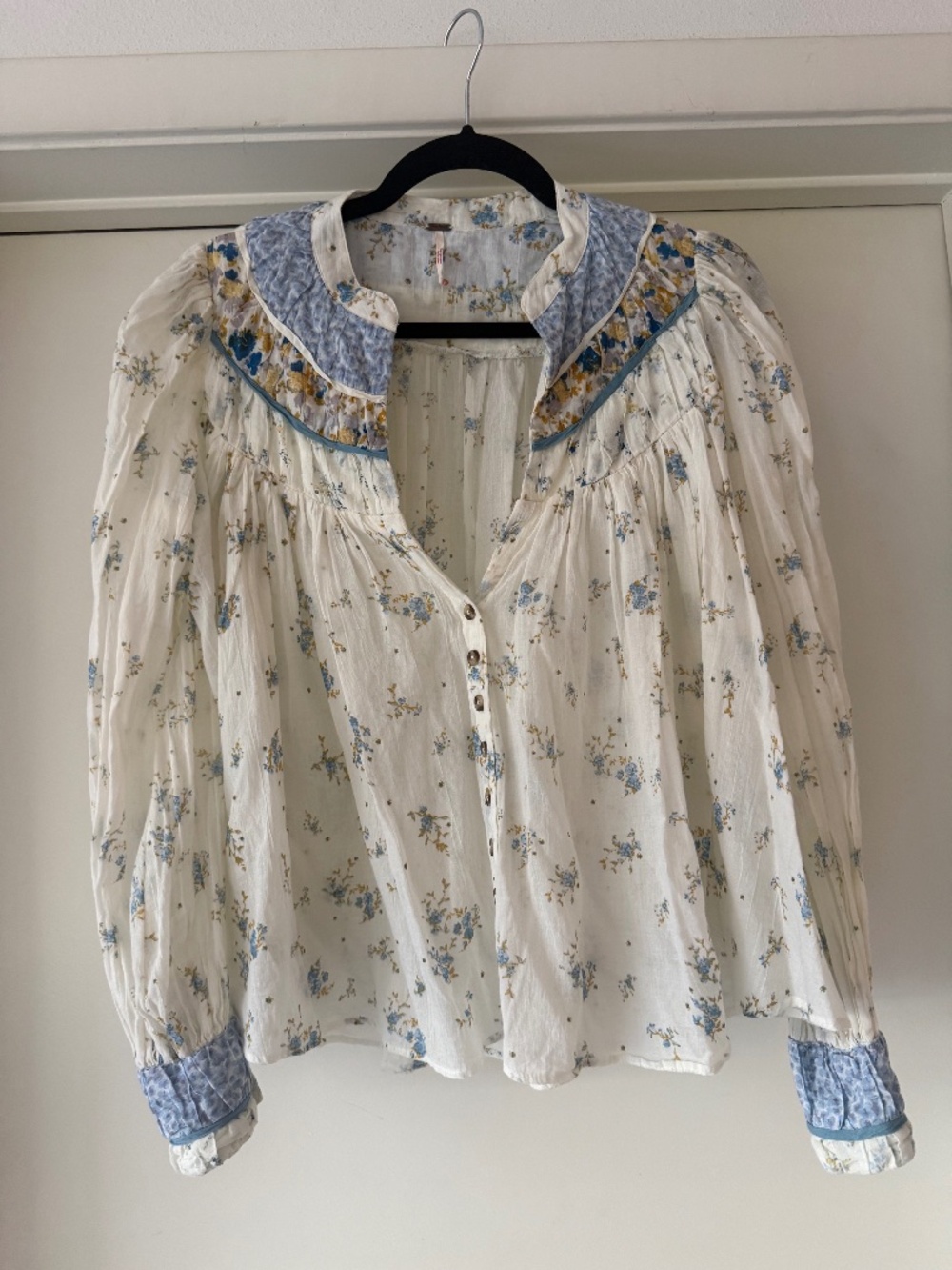 Free People Floral Buttondown Top